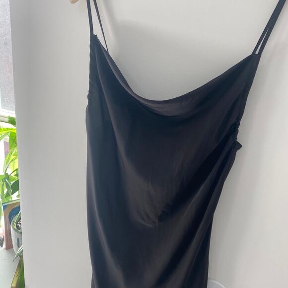 Forever 21 Black Slinky Silky Mini Dress Size Small - Picture 2 of 7